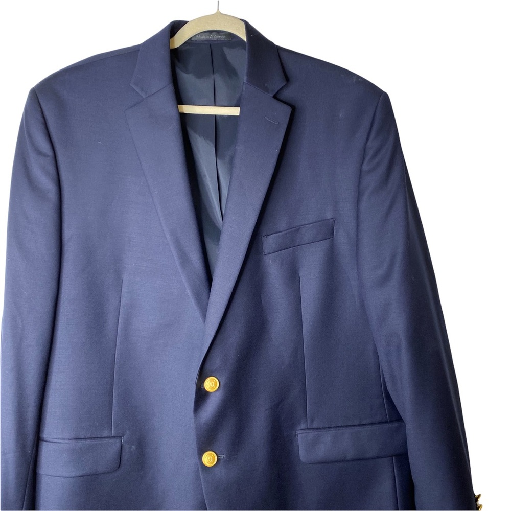 Lauren Ralph Lauren Classic Mens Wool Blazer Sport Coat Gold Buttons Preppy 46R - Picture 6 of 13